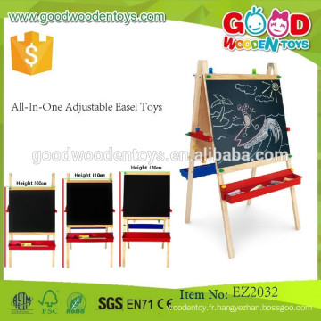 Tablette en bois éducative scolaire qualifiée Kids Easel with Chalk All-In-One chevalets réglables EZ2032